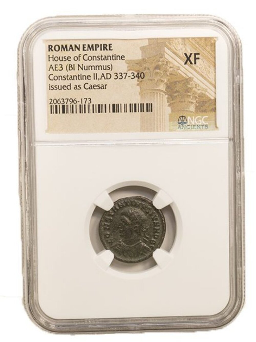 Constantine II Bronze Nummus AD 337-340 NGC XF Ancient Roman Coin